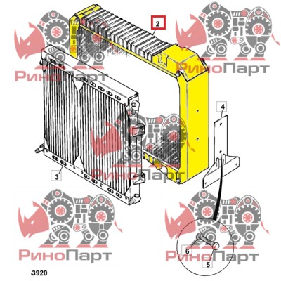 Радіатор охолодження двигуна JCB 30/926051 (T2) Радіатор охолодження двигуна JCB 30/926051 (T2)