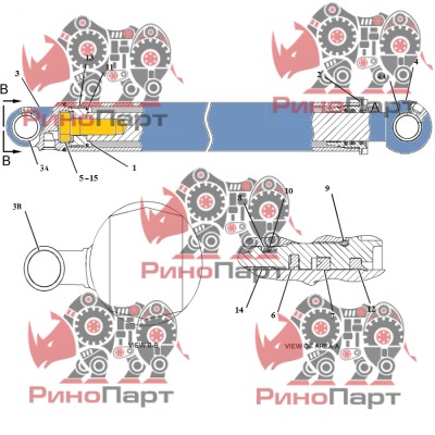 Ремкомплект гідроциліндра ковша CAT 223-5945>2235945 ! Ремкомплект гідроциліндра ковша CAT 223-5945>2235945 !