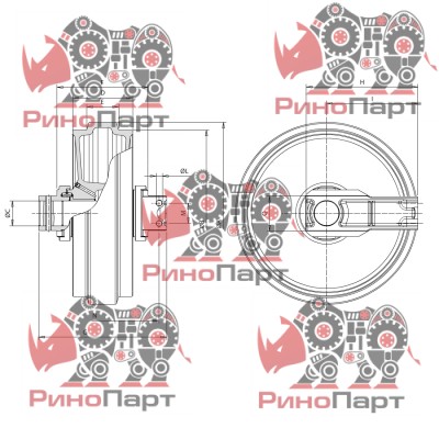 Колесо направляюче в зборі HITACHI EX215 (P76204B0M00) Колесо направляюче в зборі HITACHI EX215 (P76204B0M00)
