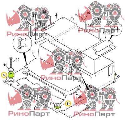 Подушка двигуна JCB 331/20377 Подушка двигуна JCB 331/20377