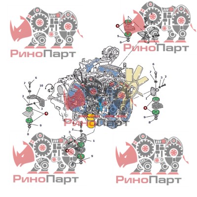 Подушка двигуна Komatsu 808001069>808001070 Подушка двигуна Komatsu 808001069>808001070