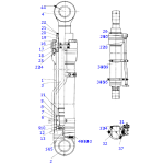 Рем.комплект гідроциліндра рукояті Doosan 401107-00197>2440-9236>24409236