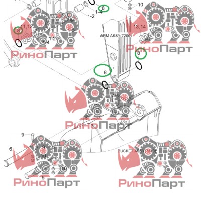 Ущільнення пальця ковша HYUNDAI (E161-3055) Ущільнення пальця ковша HYUNDAI (E161-3055)