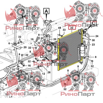 Радіатор кондиціонера Volvo (14591539) Радіатор кондиціонера Volvo (14591539)