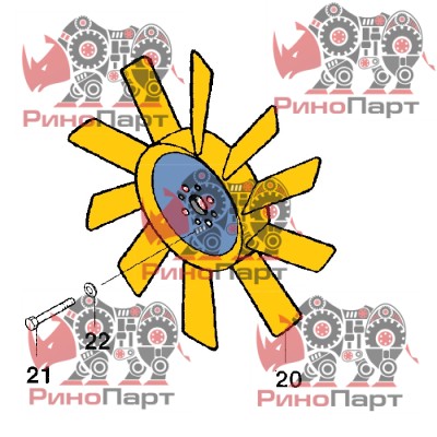 Крильчатка VIBROMAX JCB 7242/50190 Крильчатка VIBROMAX JCB 7242/50190