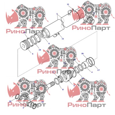 Рем.комплект гідроциліндра ковша Komatsu 707-99-26530>7079926530 ! Рем.комплект гідроциліндра ковша Komatsu 707-99-26530>7079926530 !